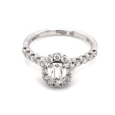 18K White Gold Engagement Ring w/ a 0.53ct Specialty Cut Center Diamond